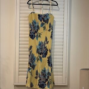 Abercrombie & Fitch Yellow and Blue Floral Midi Dress